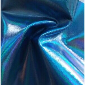 Blue Shimmer Mirror Foil Fabric BTY, Polyester/Spandex, Cosplay by Yaya Han NEW!